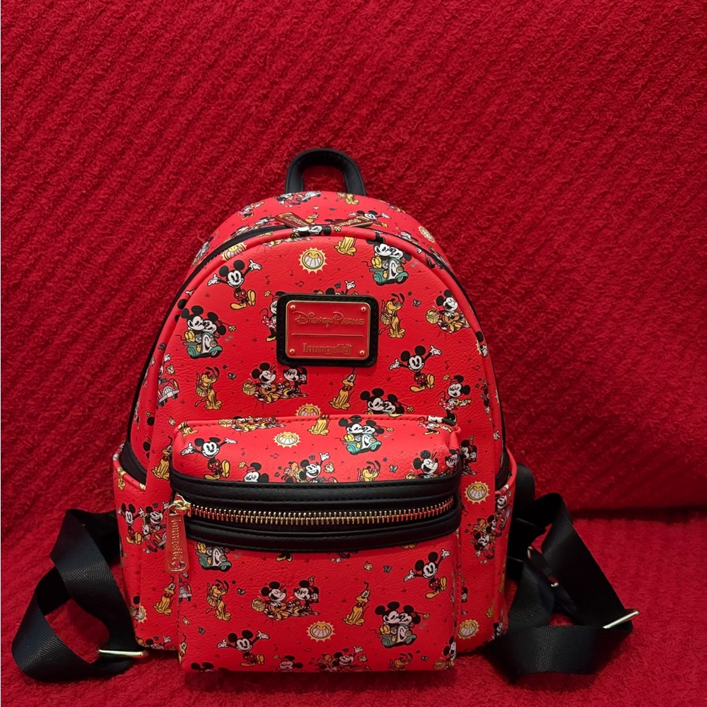 Disney Red and Black Mickey Mouse Backpack